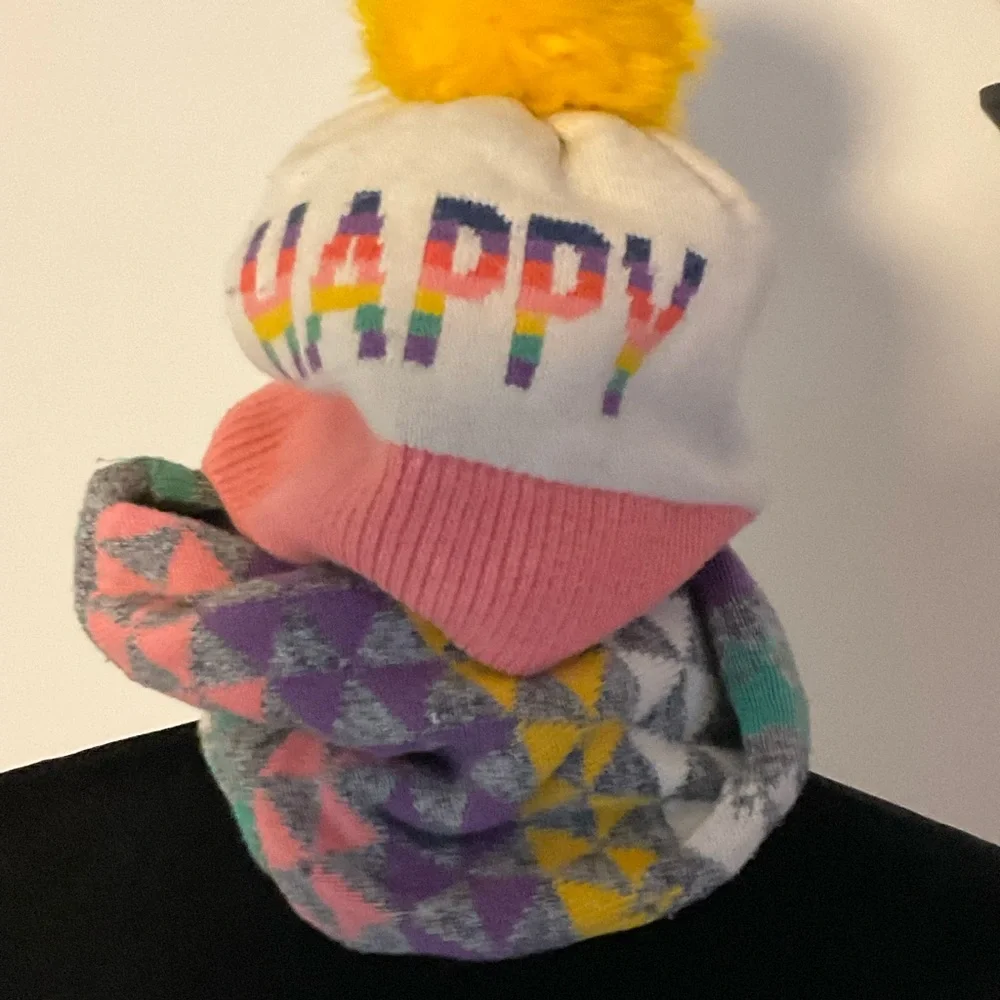 GAP Pink, Yellow & Rainbow Stripe Kids Mittens